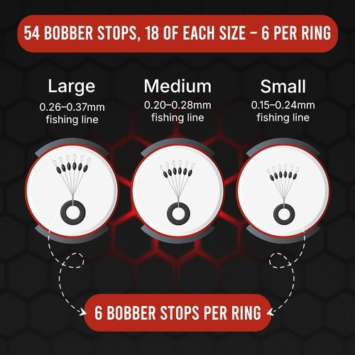 Bobber Stops - Essential Fishing Line Accessories for Improved Casting | Durable and Easy to Use