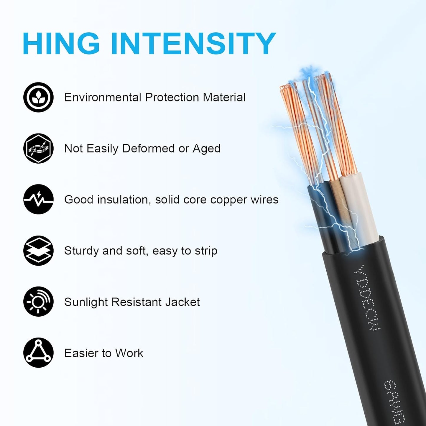 14 Gauge NM-B Wire with Ground - 50FT Pure Copper Indoor Electrical Cable for Outlets & Switches