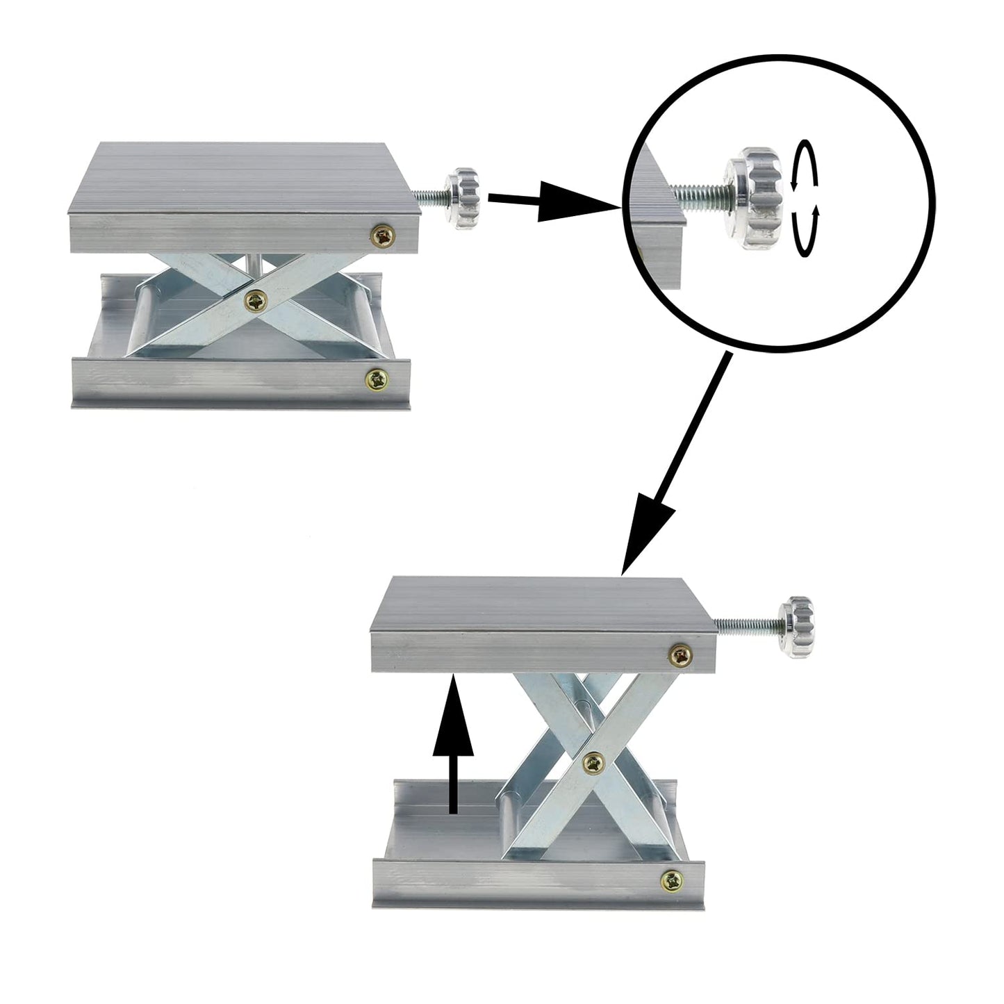 E-outstanding Adjustable Aluminum Alloy Rack Scissor Lab Lifter Lab Jack Lift Stand Support Jack Platform Laser Level Holder Lab Lifting Platform