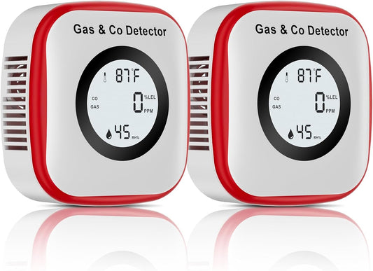 Carbon Monoxide & Gas Leak Detector with Battery Backup, Plug-In & Humidity Sensor