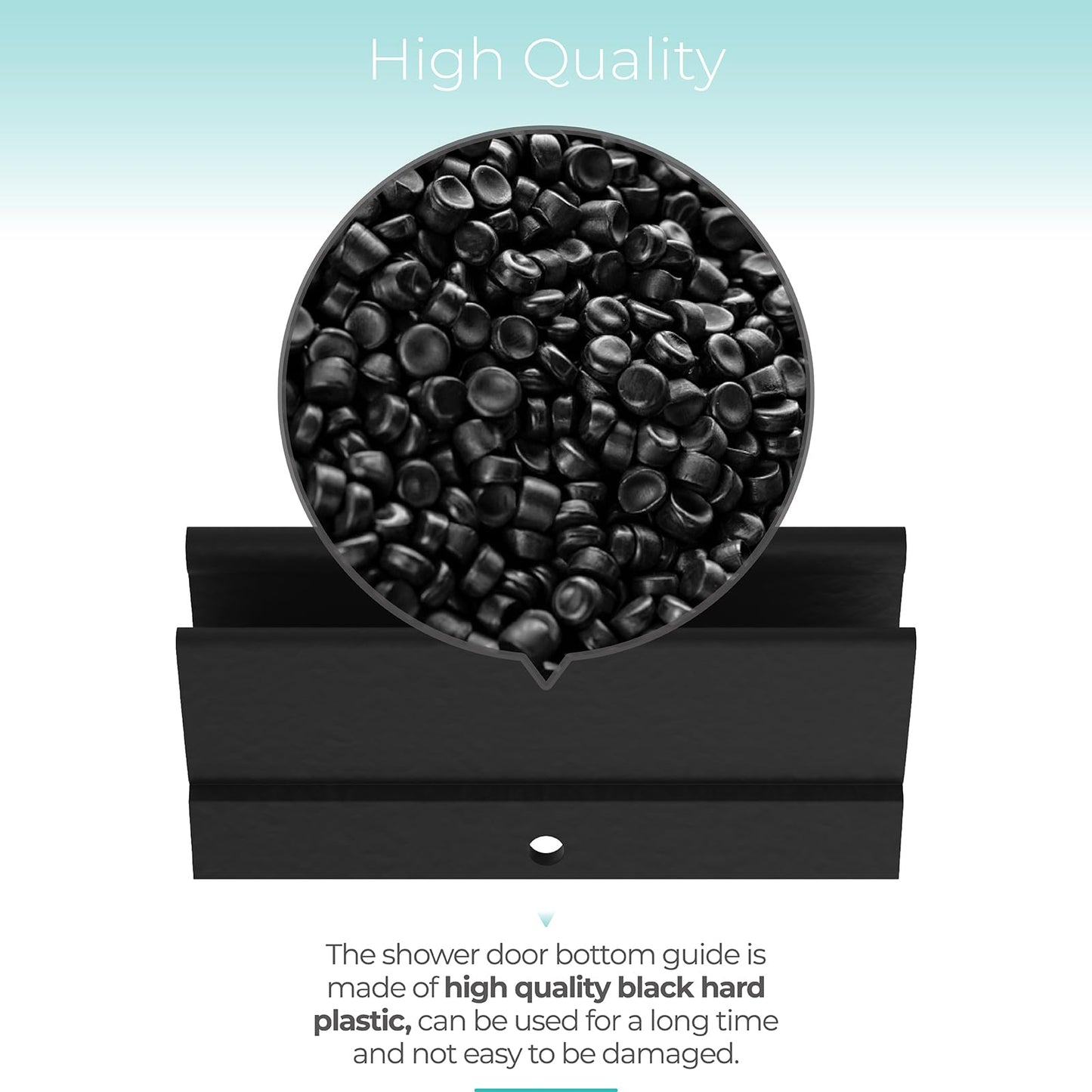 Shuisen Sliding Shower Door Bottom Guide 1/2" x 3" Fit for Glass Sliding Shower Doors Up to 1/2" Wide, Shower Door Plastic Track Guide with Screw, Shower Door Replacement Parts, Black 1 Pack