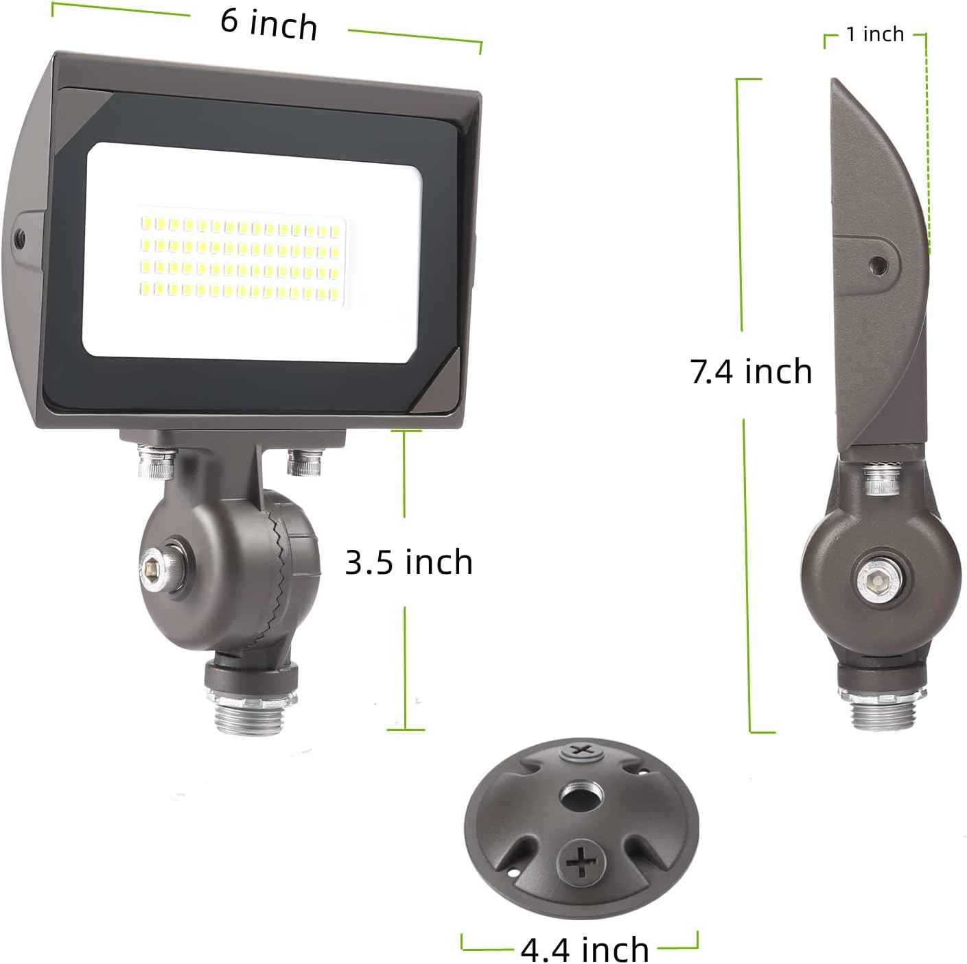 80W LED Flood Light - Waterproof Outdoor Security Light, 9600LM, 5000K Daylight, Knuckle Mount Included