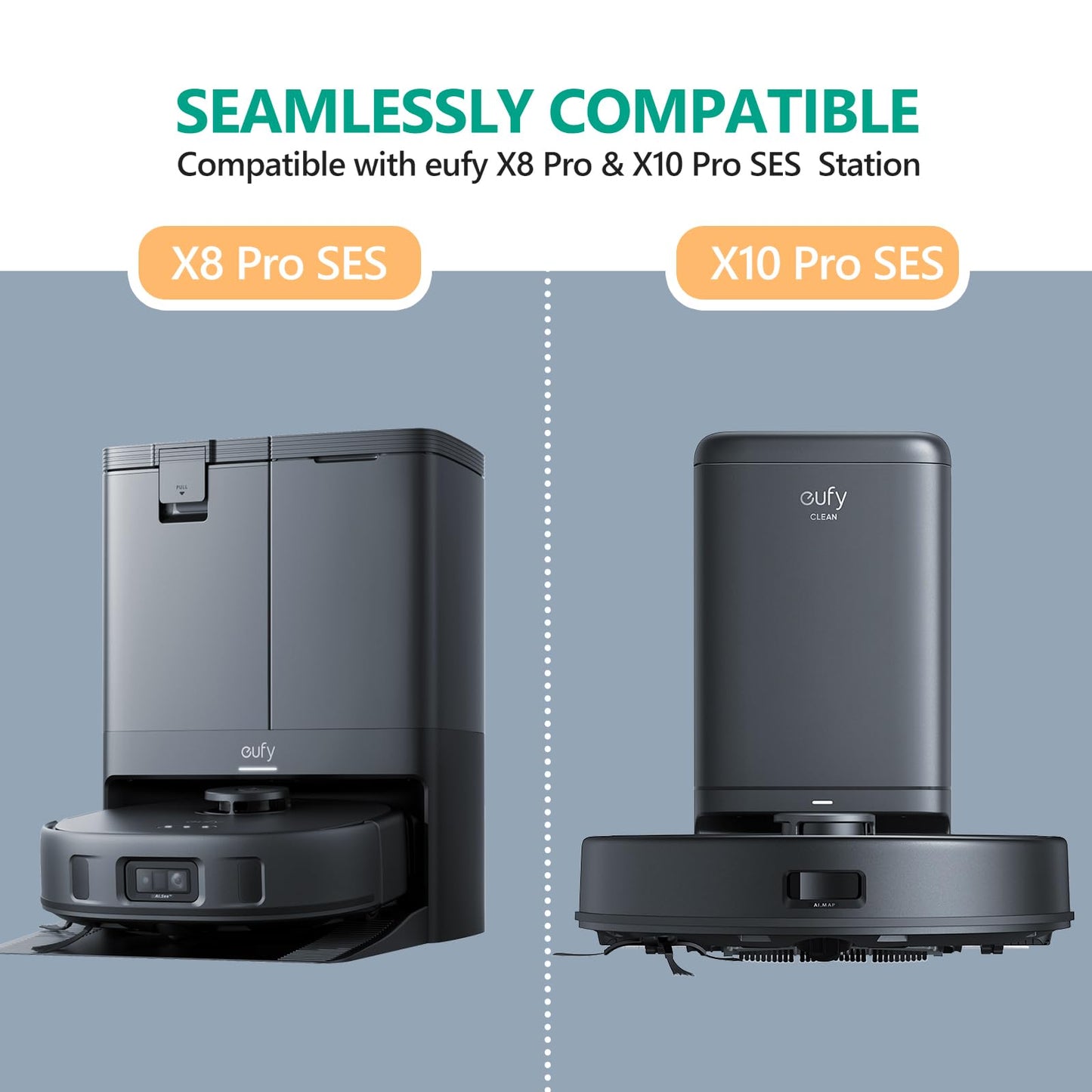 Dust Bags for eufy X10 Pro Omni Robot Vacuum & X8 Pro with Self-Empty Station, Large Capacaity, 6 Pack