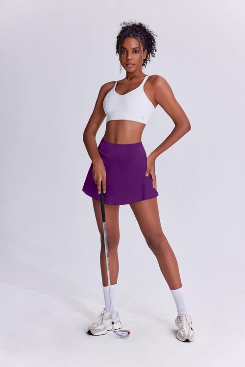 **PINSPARK Women's Tennis Skirts - Lightweight Pleated Athletic Skort with Shorts Pocket for Golf & Pickleball**