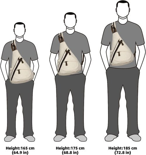 KL928 Canvas Sling Bag - Stylish Small Crossbody Backpack for Men & Women | Beige Color