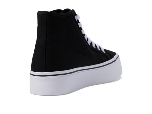 DC Women's Manual Hi Platform Skate Shoe,Black/White,7.5