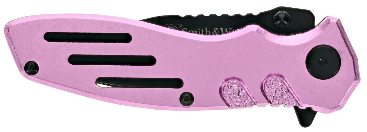 Smith & Wesson Extreme Ops Clip Point with Pocket Clip, Aluminum Handle, 3.1" Blade, Stainless Steel, for Tactical, Survival, and Everyday Carry