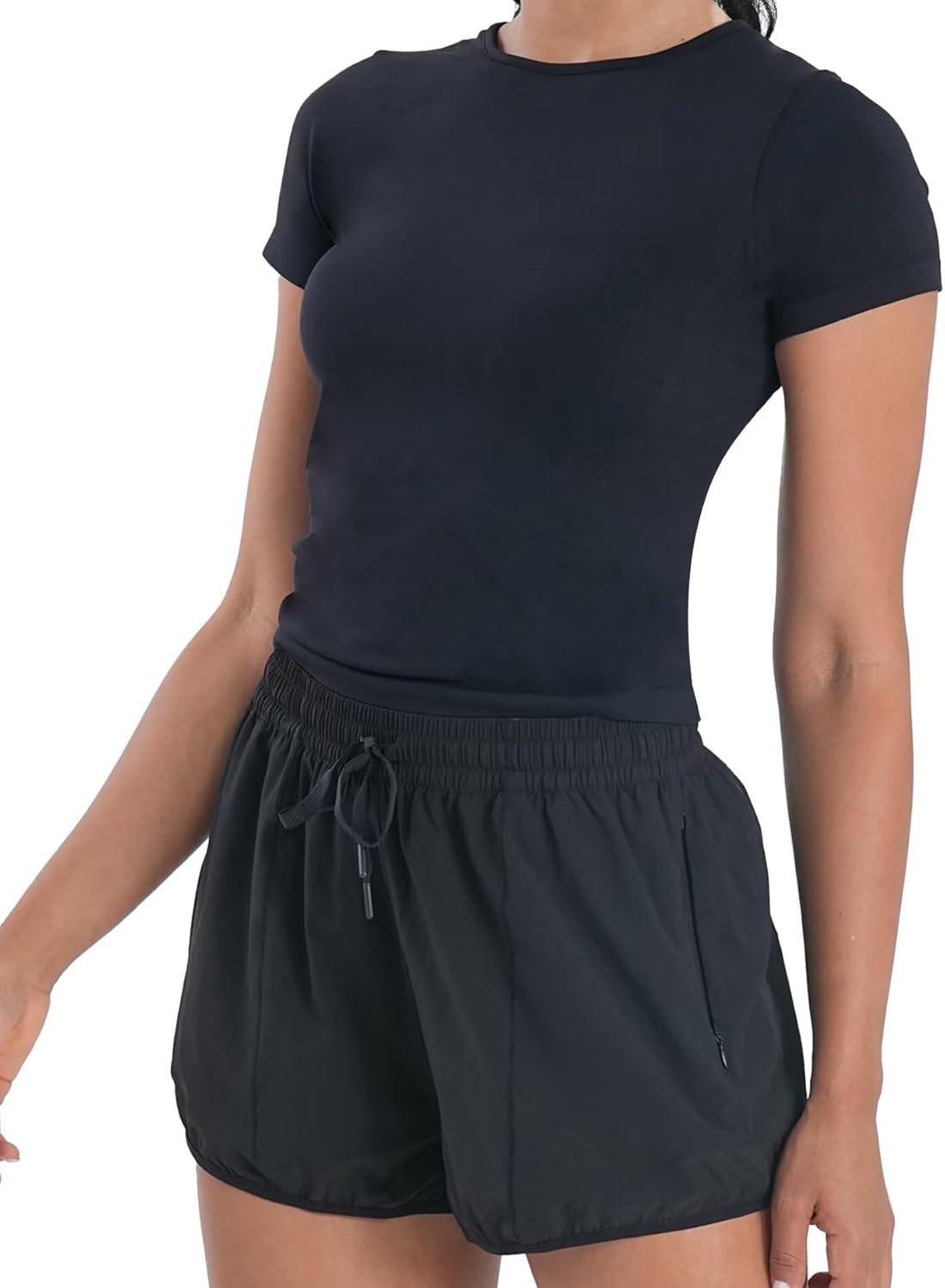 Sunzel Women's Hiking Shorts - Quick Dry Active Workout Shorts with Zip Pocket | Lightweight & Comfy