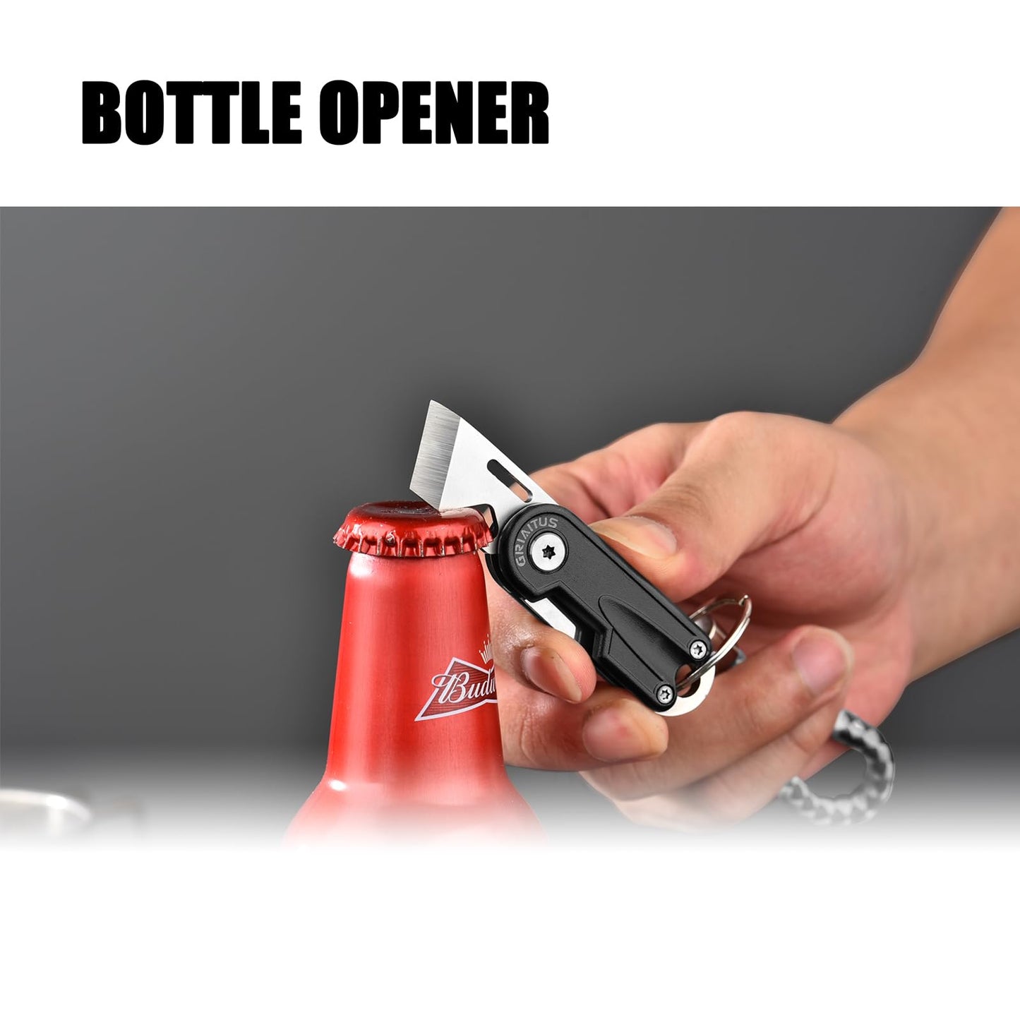 Multitool Pocket Knife, EDC Folding Knives, Small multitool with Bottle Opener Mini Pry Tool, Gifts for Men Dad Everyday Carry (black)