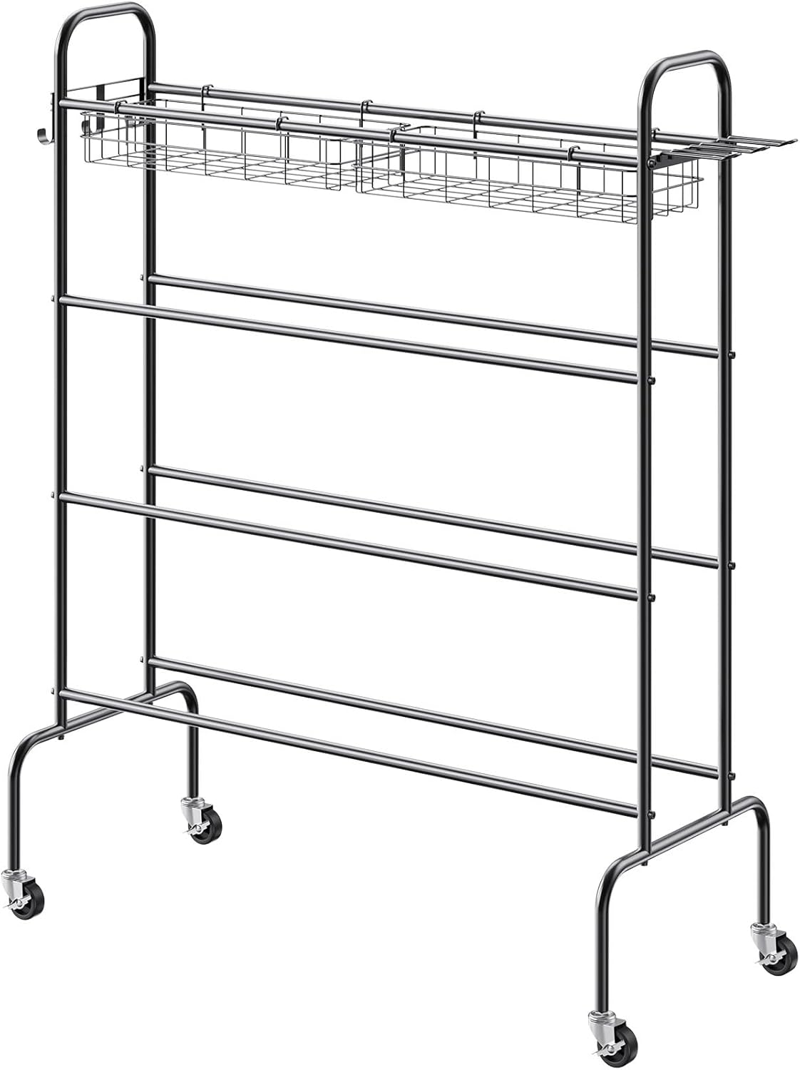 VEVOR Sports Ball Storage Cart - Lockable Basketball Cage with Double Lids | Steel Organizer for Indoor & Outdoor Use