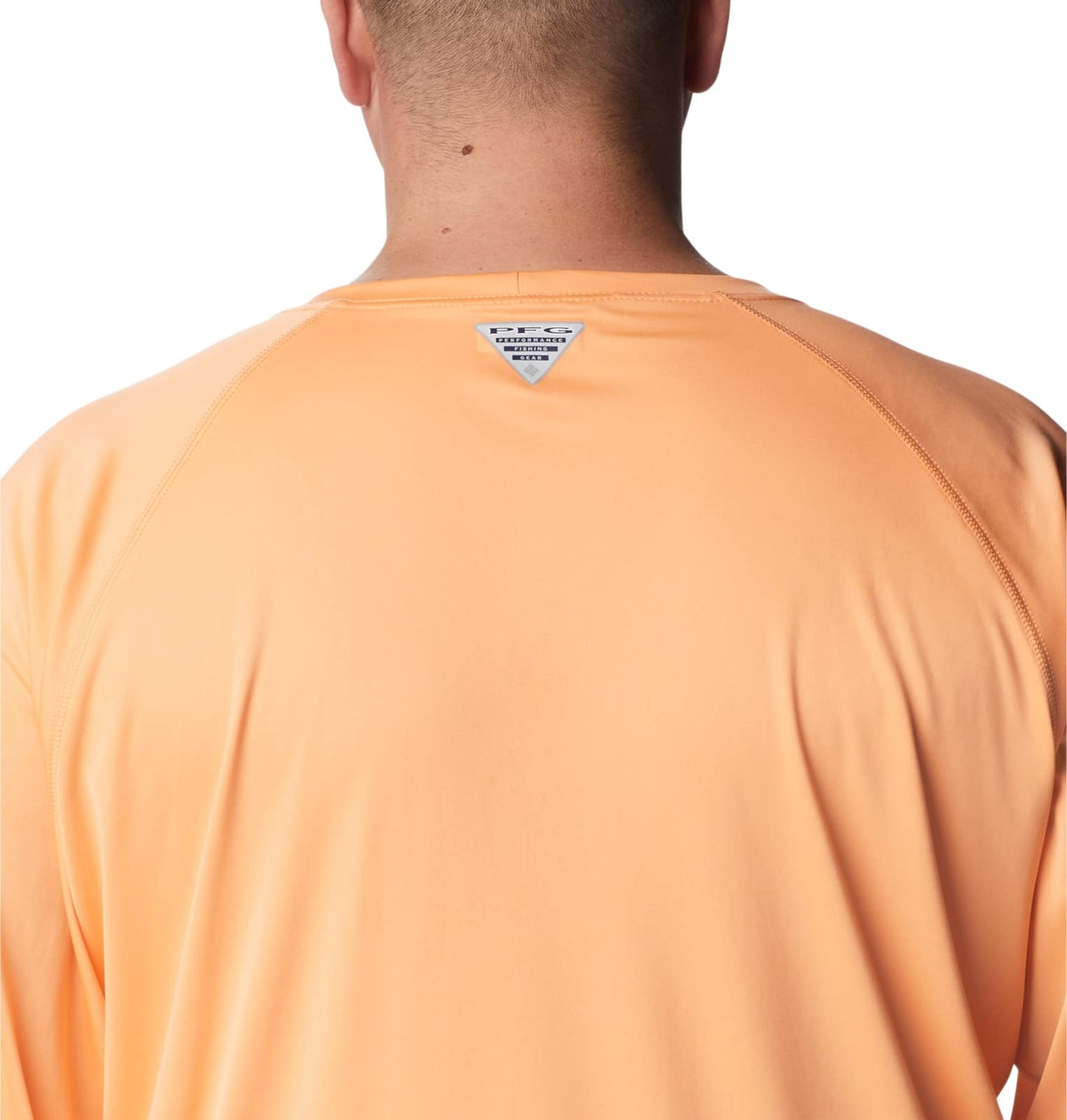 Columbia Men's Terminal Tackle Long Sleeve Fishing Shirt, Bright Nectar/Carbon Logo, X-Small