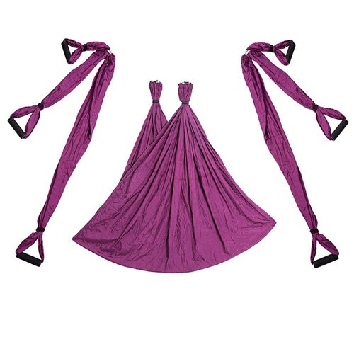 Aerial Yoga Swing Set Trapeze Hammock Kit Ultra Strong Antigravity Flying Sling Swing Tools for Air Yoga Inversion Exercises Fitness (Deep Purple)