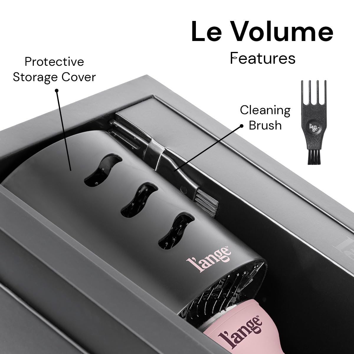 L'ANGE HAIR Le Volume 2-in-1 Titanium Blow Dryer Brush | Frizz Control Blowout Hair Dryer Brush For Drying And Straightening | Volumizing Hot Air Styler For All Hairstyles | Oval Barrel | Blush - 75mm