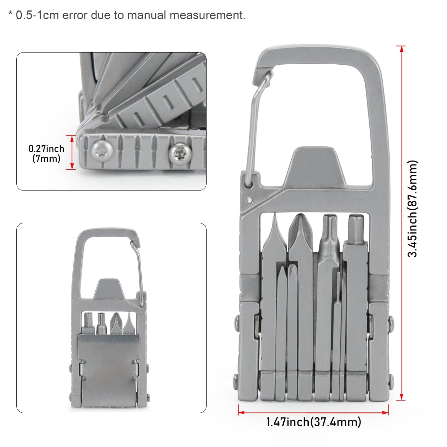 Generic 12 in 1 Keychain Multitool Screwdriver Bit Folding Multi Tool Bottle Opener Portable Pocket Tool for Outdoors Camping