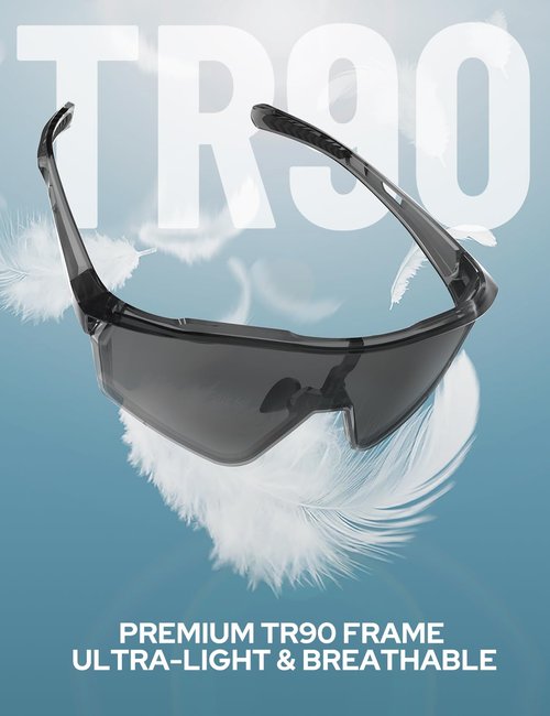 Rayli.Dar Polarized Sports Sunglasses for Men & Women UV400 TAC HD Lenses, Ultra Light TR90 Frame, Adjustable Nose Pads, Anti-Fog Cycling Running Fishing Baseball Driving Glasses