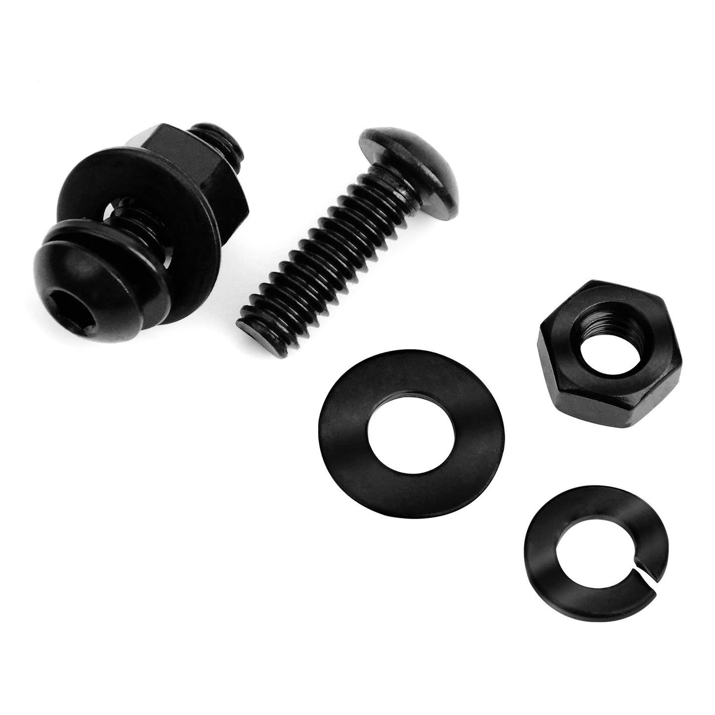 (20Sets) 1/4-20 Bolt x 3/4" Button Head Socket Cap Bolts Screws, Black Oxide 304 Stainless Steel Nuts and Bolts, 18-8 Allen Screws, Nuts and Bolts Assortment Kit, Fully Threaded Hex Spanner by Mywish