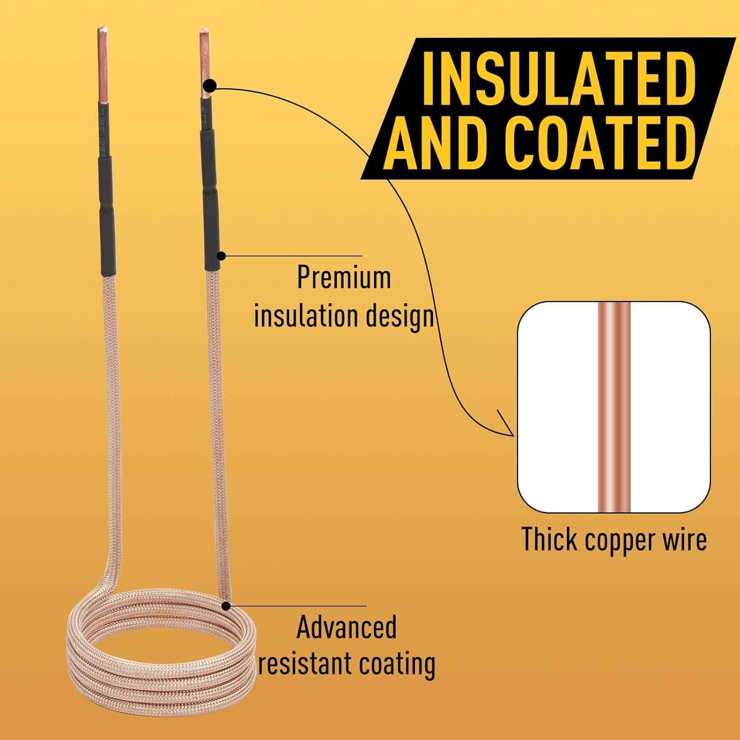 Induction Heater Coil Kit - 10PCS Flexible Coils for Bolt Removal & Long Lifespan