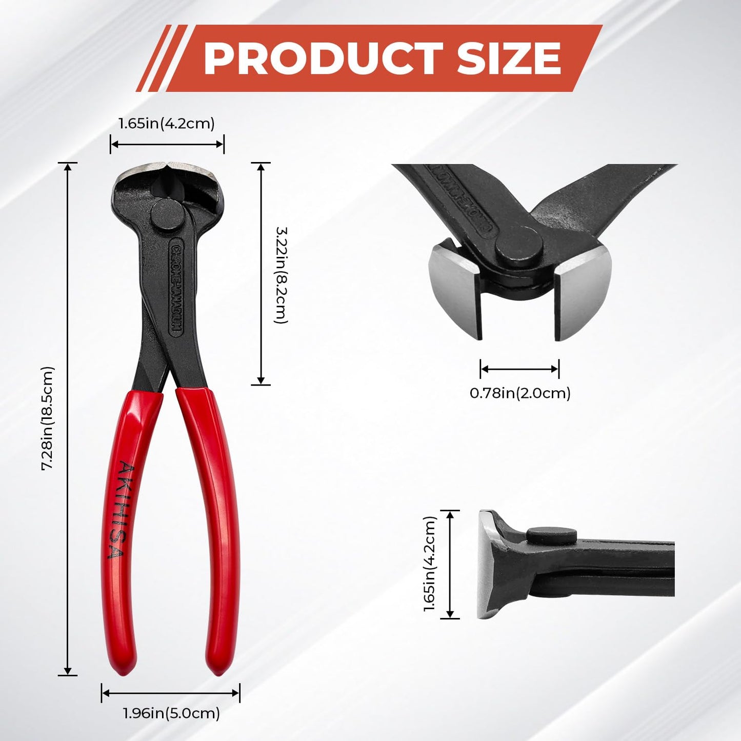 7 Inch Nail Puller, End Cutting Pliers with Grip Handle, Chrome Vanadium Steel Wire Cutter Construction Tool, Nail Remover Tools for Carpenters