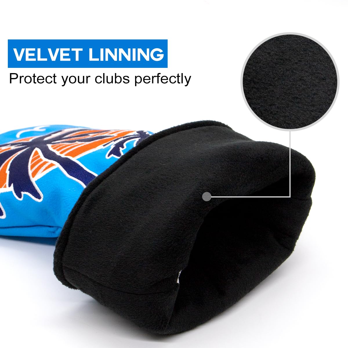 Montela Golf Club Covers Summer Coconut Tree Golf Putter Cover Driver Cover Fariway Wood Headcover Hybrid Covers Mallet Putter Headcover Blade Golf Headcover for Most Brand