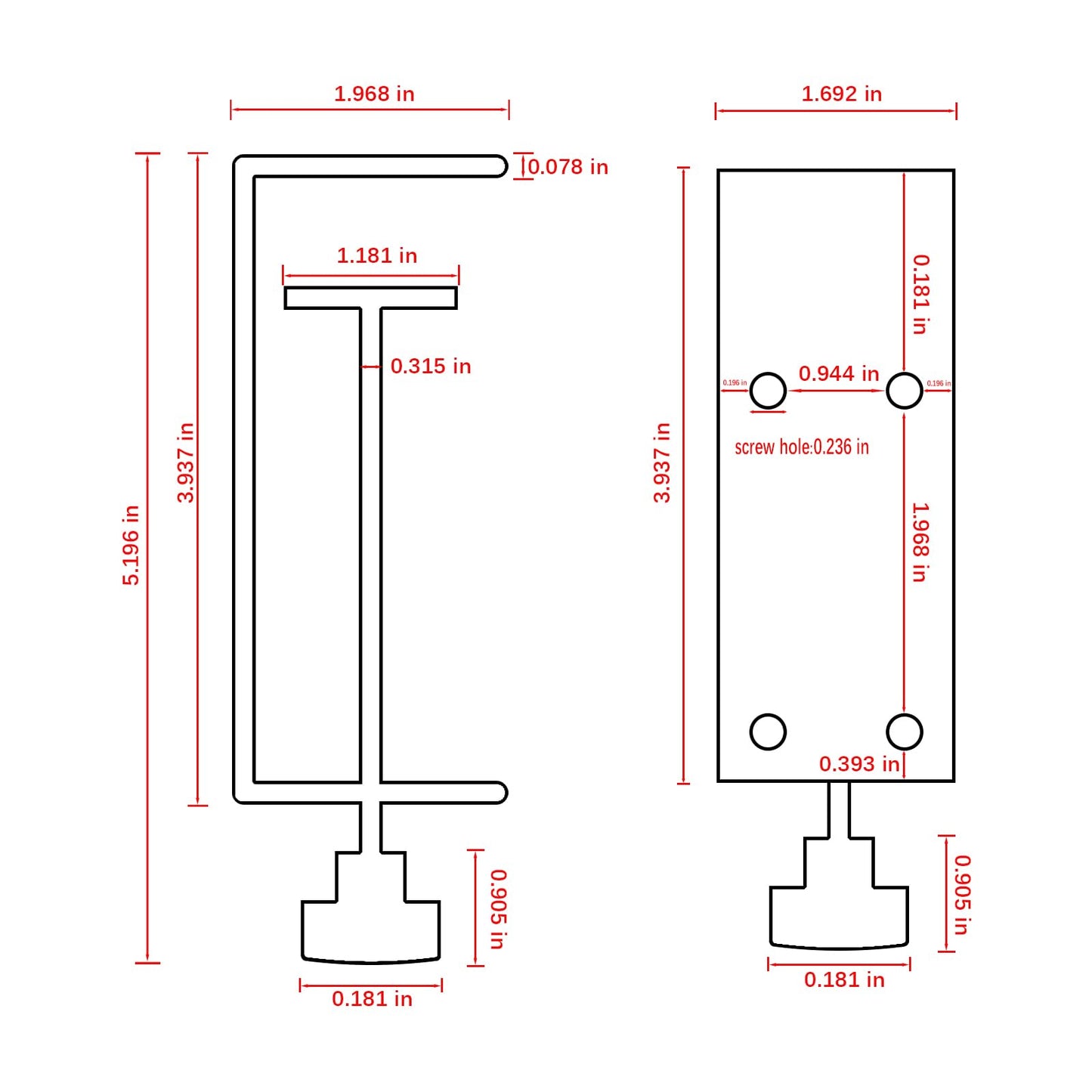 Jhanw 3 inch C-Clamp with Four Small Holes in the back, 1-Pack Adjustable Desk C Clamps for Range 0.35"~3.37", Versatile Clamp for Brake, Parts Assembly, Fastening, Welding, Woodwork, Metal Work