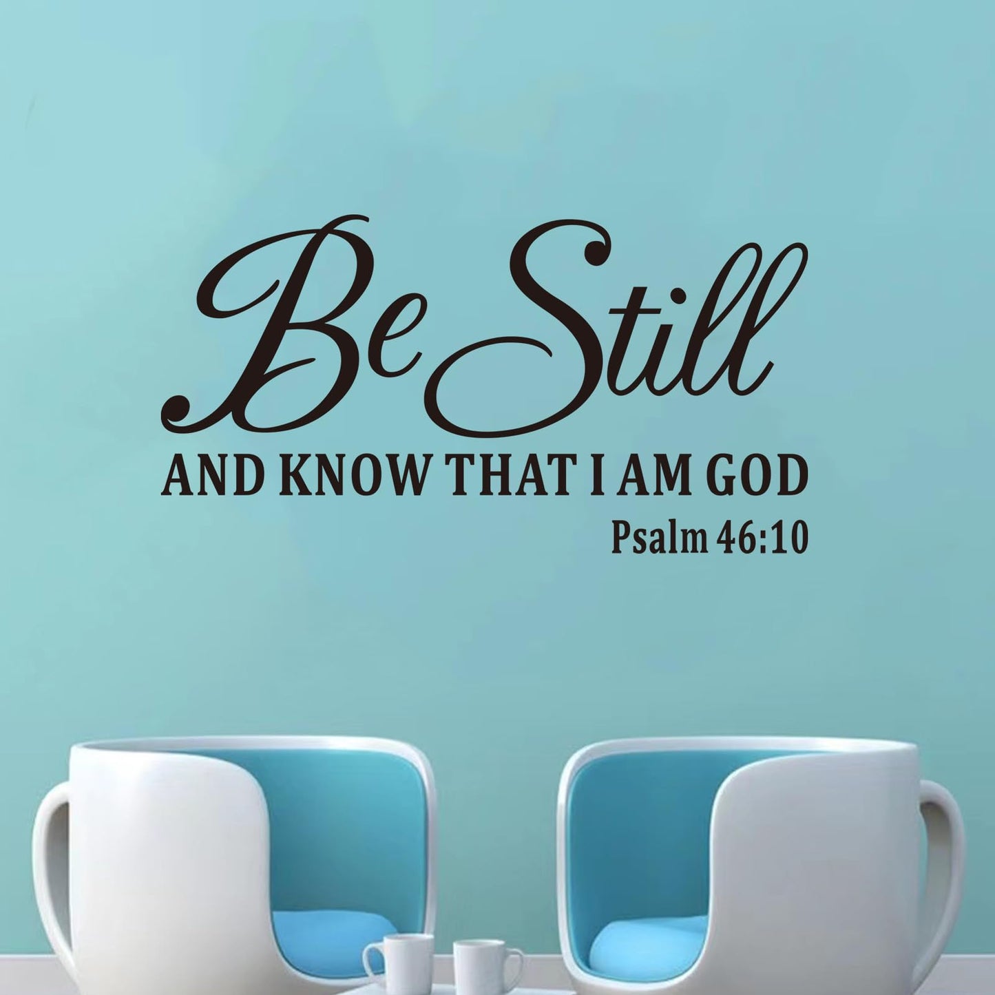 Bible Verse Wall Stickers for Bedroom: Christian Quotes Inspirational Positive Vinyl Art Wall Decals for Living Room Wall Decor - Be Still and Know That I am God 21" X 11"