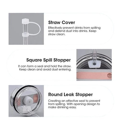 Carrier Bag for Stanley 40 OZ with Leak Proof Accesories (Creamy White)