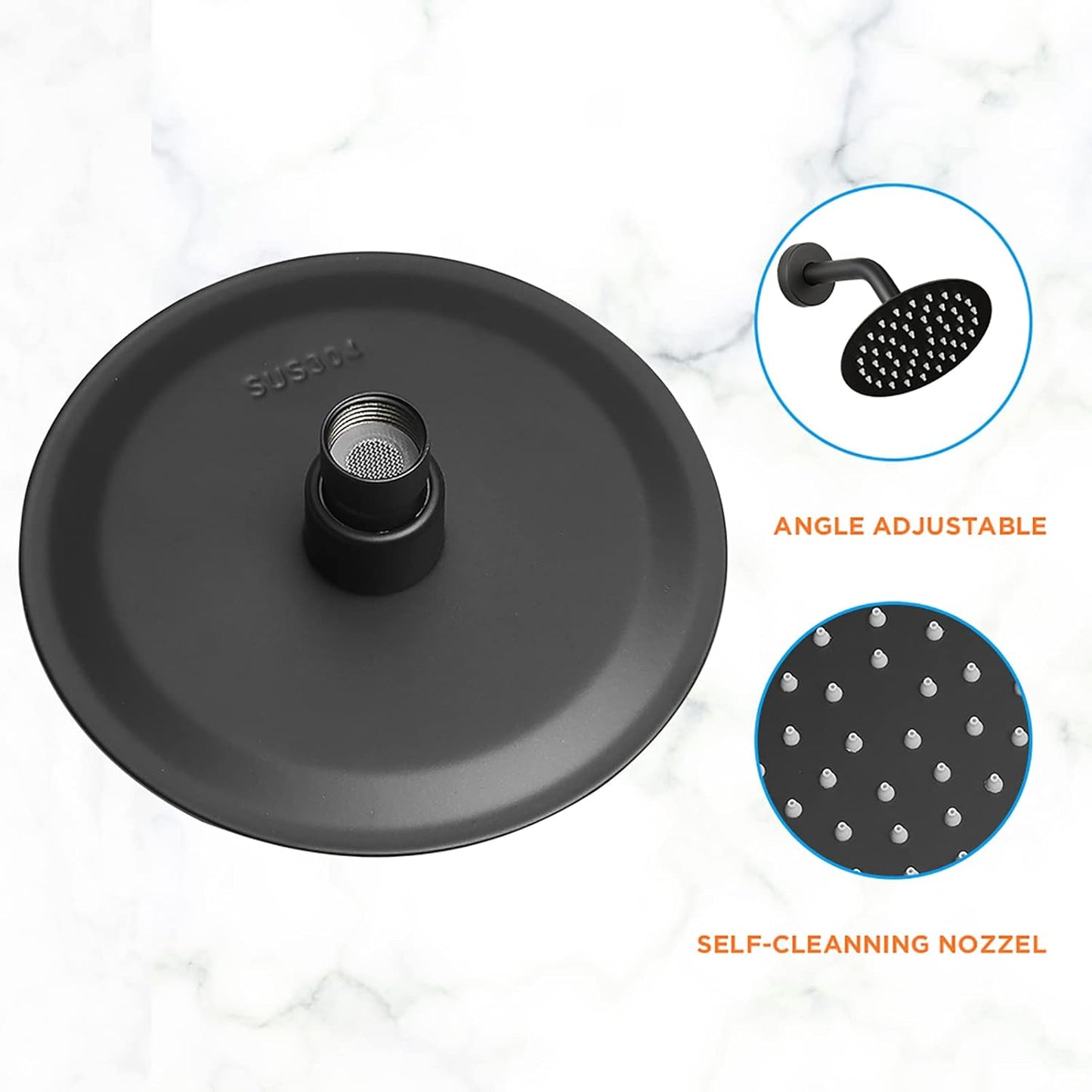 High Pressure 6-Inch Rain Shower Head & Faucet Set with Valve - Modern Bathroom Fixtures
