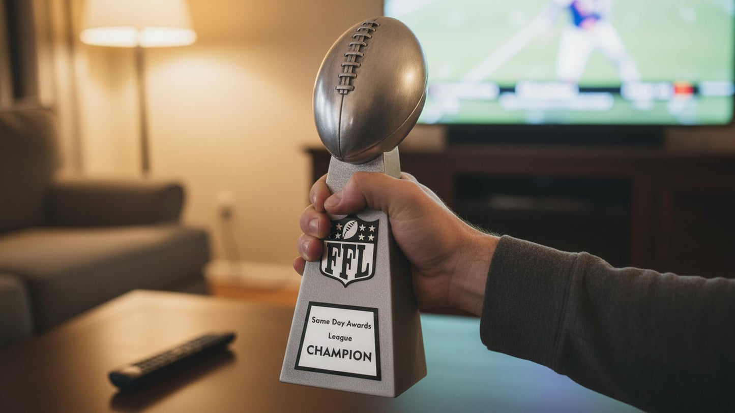 Same Day Awards Lil' Vince Silver Fantasy Football Trophy, 10.75"