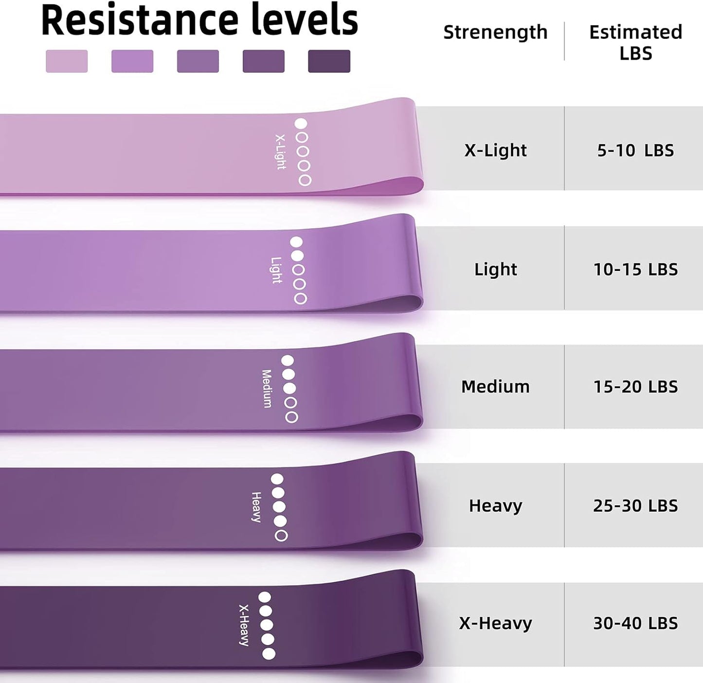 Skiennix Resistance Bands Set - 8-Piece Workout Bundle with 5 Latex & 3 Fabric Booty Bands, 2 Portable Bags
