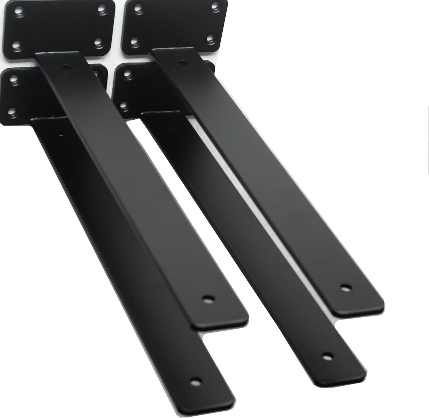 10-Inch Black Iron Floating Shelf Brackets - 12 Pack Rustic Industrial Support