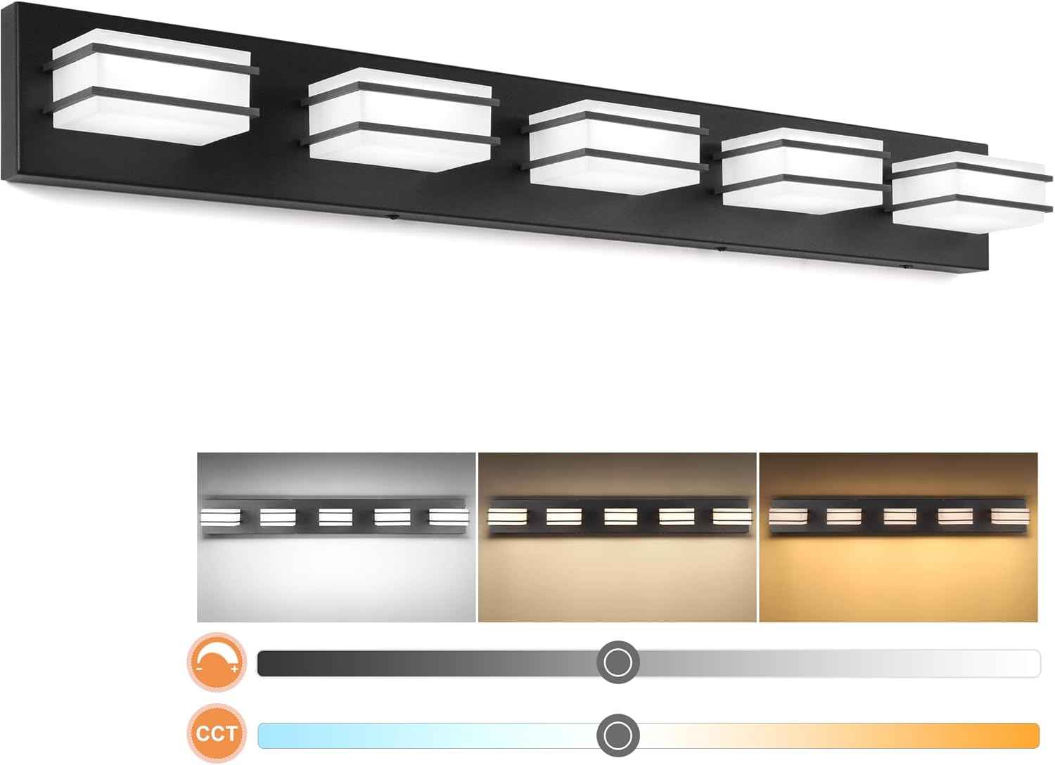 LED Chrome 3-Light Dimmable Bathroom Vanity Light Fixture - Modern Acrylic & Stainless Steel Over Mirror Lighting