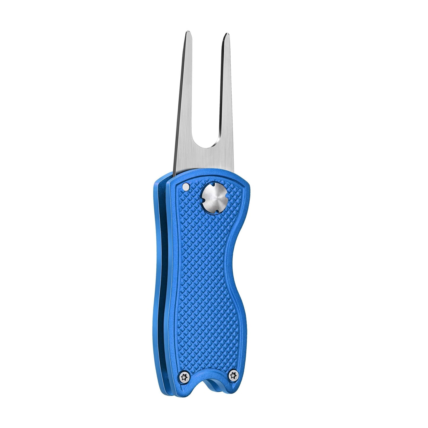 Mile High Life 3 Pack Golf Divot Repair Tool w Magnetic Golf Ball Marker | All Metal Foldable Divot Tool w Pop-up Button | Golf Accessories for Men (Black/Red/Blue)