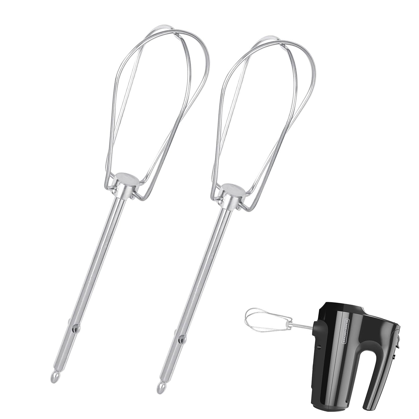 2 Pack Hand Mixer Attachments Beaters Compatible with BLACK and DECKER Electric Hand Held Mixer, Stainless Steel Replacement Parts, Beaters Electric Mixer Parts Accessories