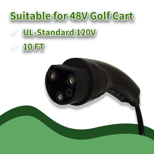 BTUYDTUY EV Golf Cart Charger Power Cord (Factory Replacement) 120V Replaces OEM # 2.04.0620.& 1 Canvas Storage Bag