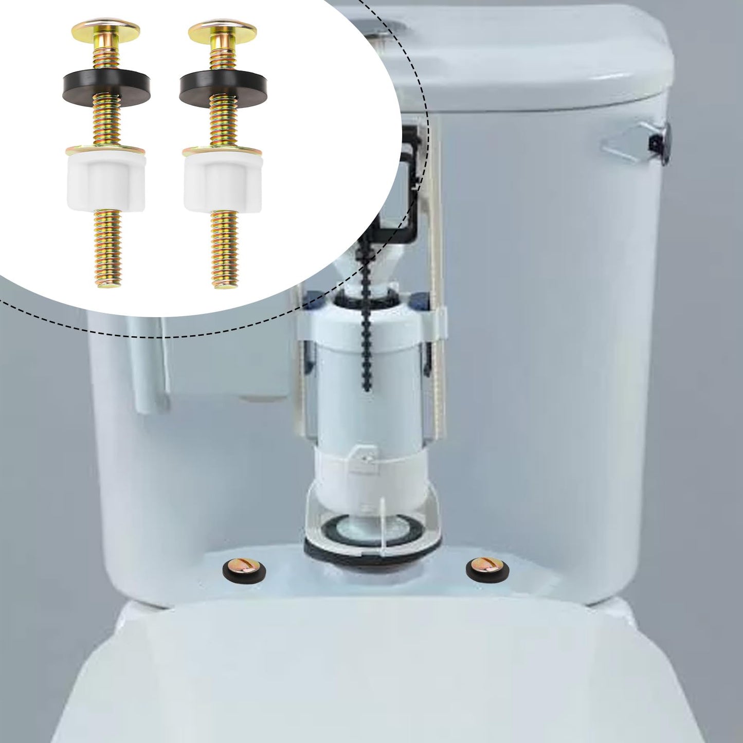 2 Inch Toilet Tank to Bowl Bolt & Gasket Hardware Kit for 2-Piece Toilet Seal American Standard Toilet Parts Toilet Repair Kit Inside Toilet Tank Replacement Kit