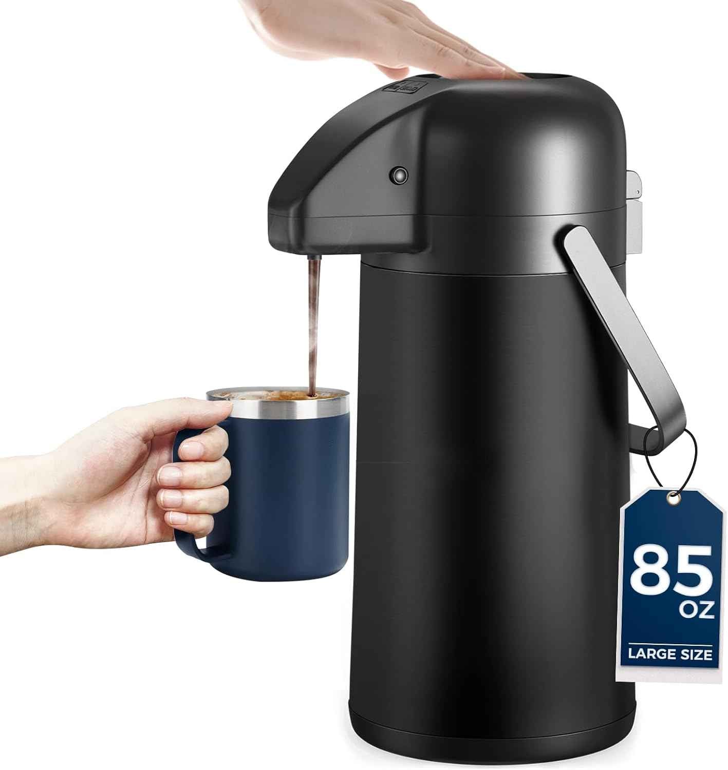 Large 102OZ Stainless Steel Coffee Carafe - Insulated Airpot Dispenser for Hot Drinks