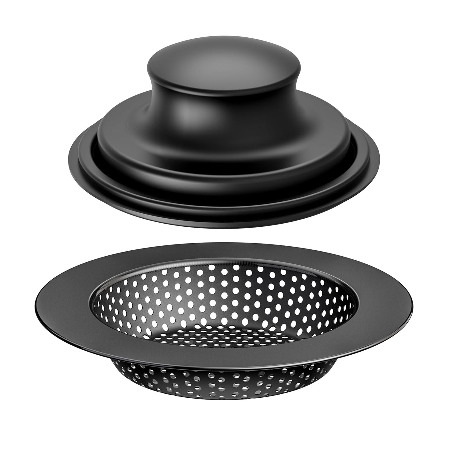 Huntorny 2PCS Kitchen Sink Drain Strainer and Stopper, Drain Catcher and Drain Protector for Kitchen Sink, Plug for Standard 3-1/2 Inch Garbage Disposal Sink Drain Cover