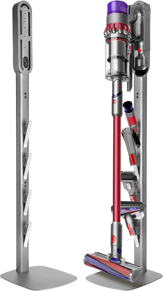 Dyson Vacuum Stand & Holder for Gen5 V15 V12 V11 V10 V8 V7 V6 - Metal Storage Bracket with Hidden Cord Design