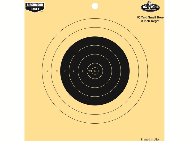 Birchwood Casey Dirty Bird White Splattering Bore Reactive Targets for Indoor and Outdoor Use, 8" 50 Yard Small BORE - 25 Targets