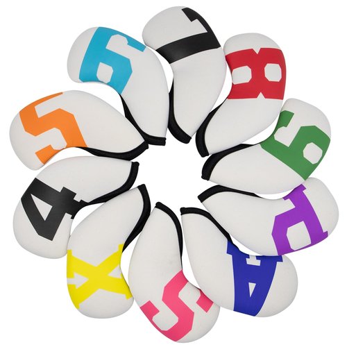 Golf Iron Covers with Colorful Number Neoprene Golf Iron Head Cover,Golf Club Head Covers for Iron Fit All Brands Golf Irons Headcovers 4/10pcs