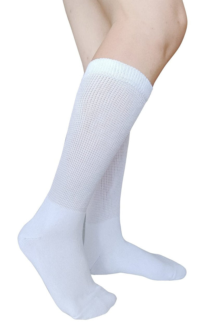 CIRZUEX Replacement Sock Liner for Walking Boot or Walker Brace - Air Cam Walkers and Fracture Boot Orthopedics Socks Medical Mid Calves Sock (2 Pairs(White), one size)