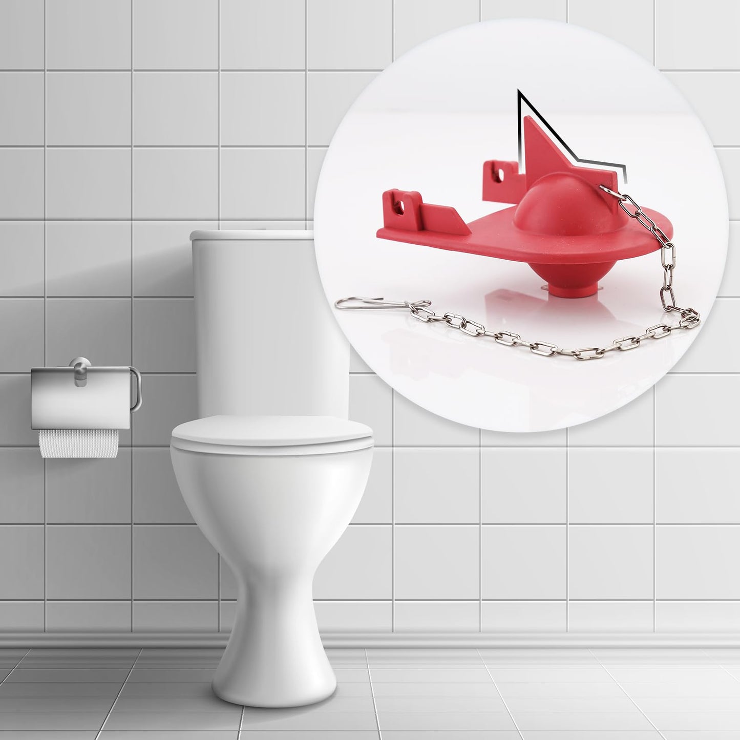 2 Inch Shark Fin Toilet Flapper Compatible with Kohler GP1078440, Toilet Flapper Replacement Part, for Kohler Toilet Tank Parts Red (1 Pack)