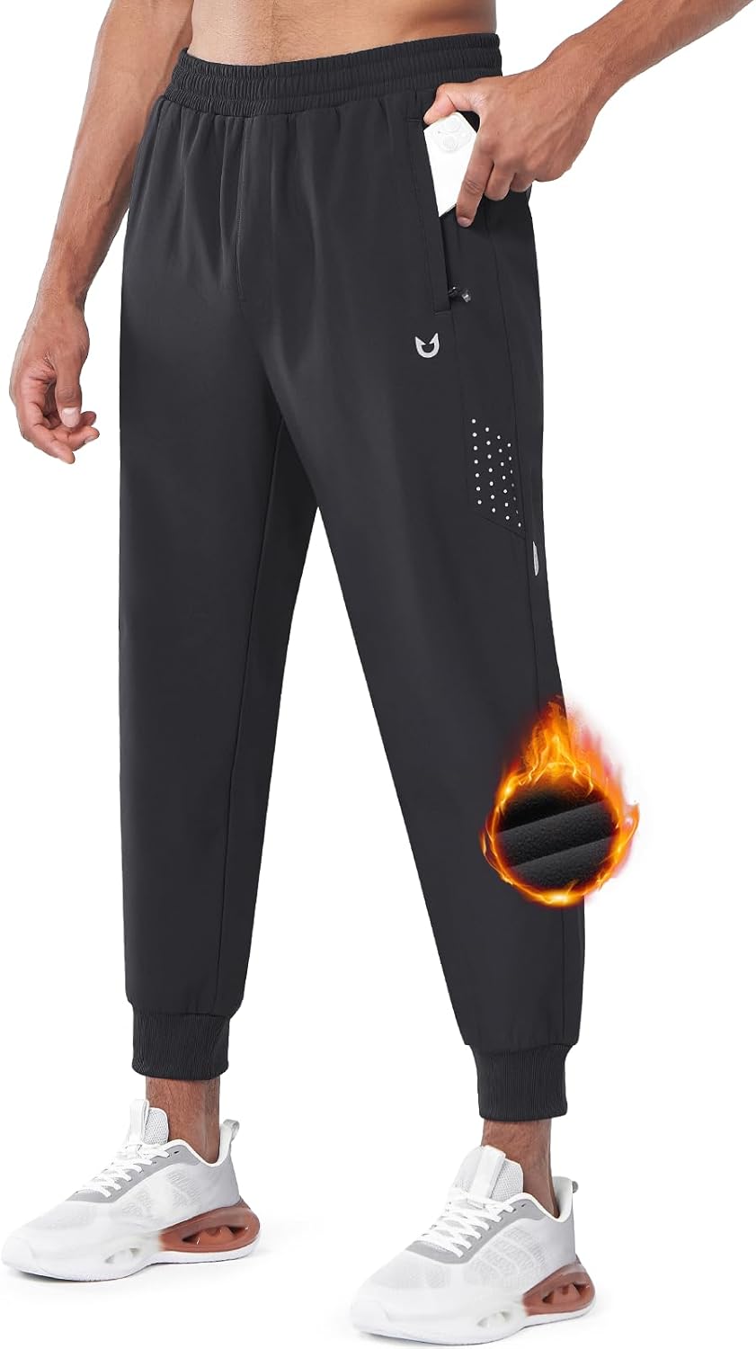 NORTHYARD Men's Fleece Lined Sweatpants - Warm, Windproof Athletic Joggers for Winter | Track & Gym Use