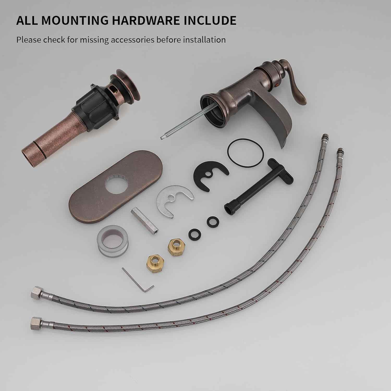 Matte Black Waterfall Bathroom Faucet - Single Handle Lavatory Sink Mixer with Brass Drain