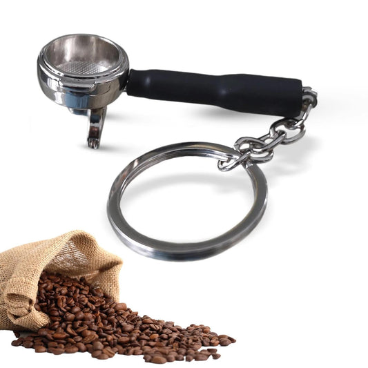 Sungaze Coffee Miniature Barista Portafilter Keychain Novelty Espresso Portable Stainless Steel Replica Pocket-sized Keyring - Sungaze Addict Coffee Lover's Key Holder