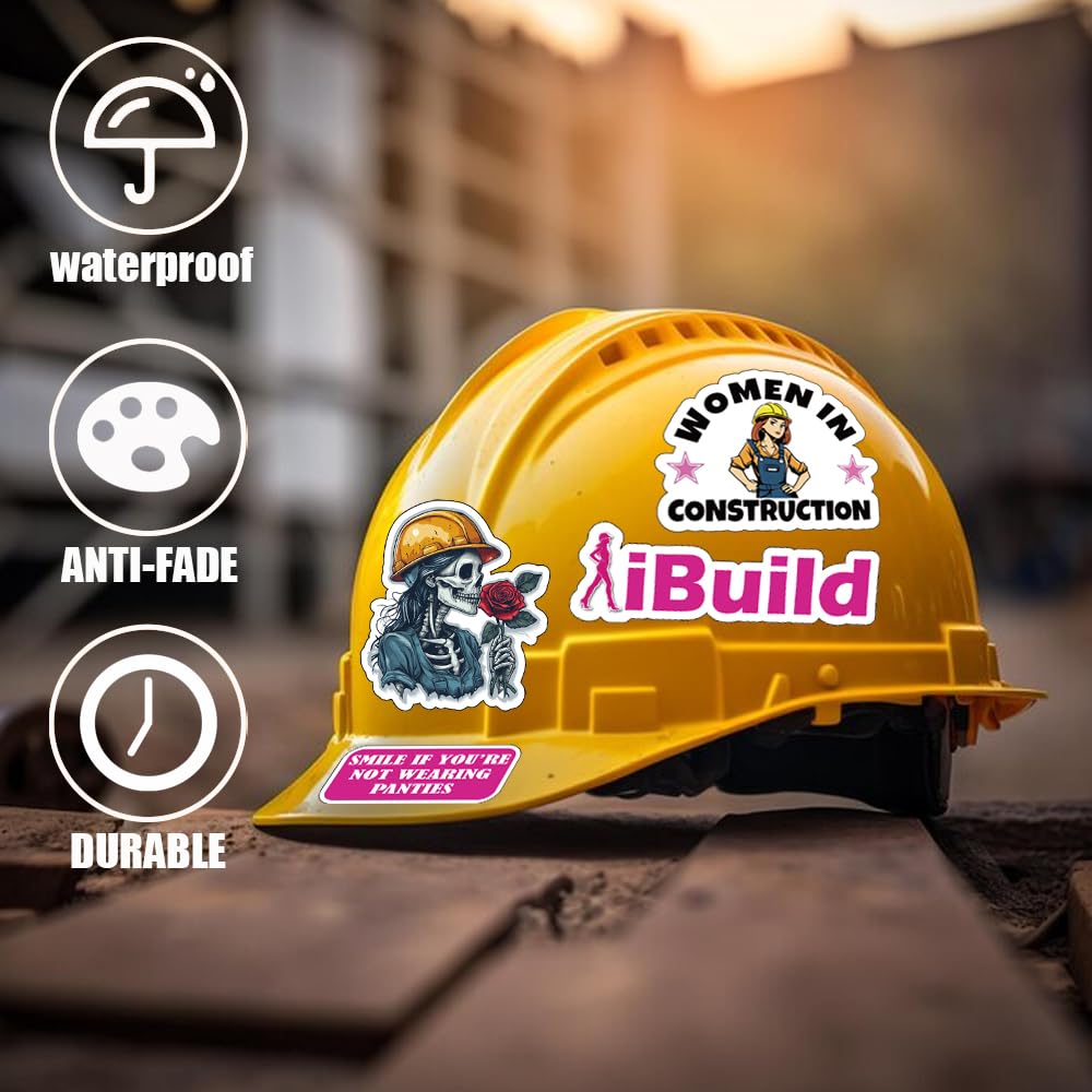 Women Hard Hat Stickers | Blue Collar Decals for Hardhat | Woman in Trade Empowerment Construction Decal