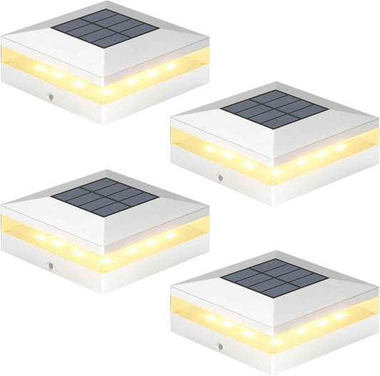 Solar Post Cap Lights - 12 Pack with 72 LEDs, 3 Color Modes, Waterproof for 4x4 Fence & Deck