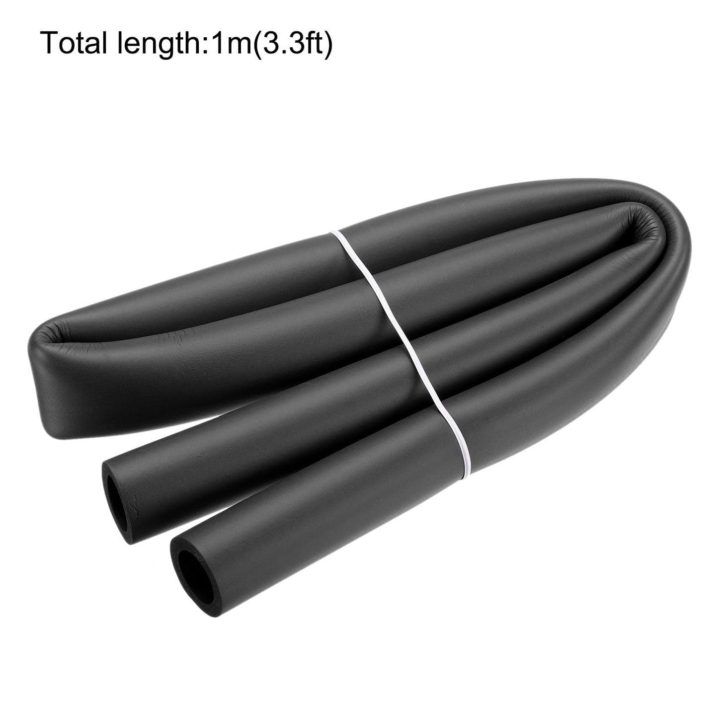 uxcell Foam Tubing for Handle Grip Support, 22mm(7/8") ID 32mm(1 1/4") OD 1m Length Black