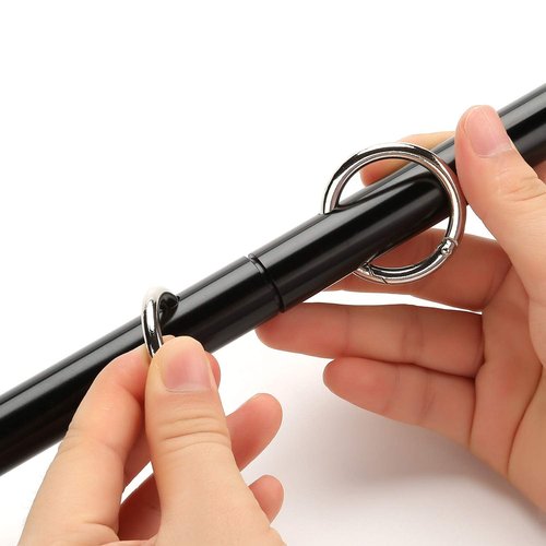 Expandable 2 Black Metal Spreader Bar Set Home Gym with 4pcs PU Brown Adjustable Straps,Sports Aid Training Fitness Gear Pilates Aid Kit,Gym Kit