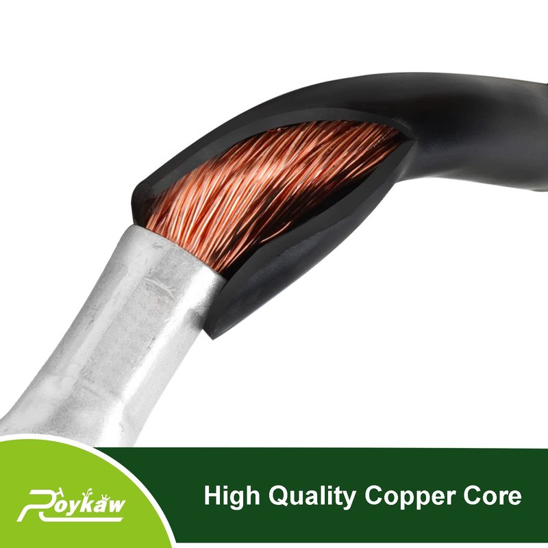 Roykaw 4 Gauge Golf Cart Battery Cables Fits Club Car DS 1995-Up 48 Volt Models, Heavy-Duty Pure Copper Tin-Coated Cable Lugs, Anti-Corrosion/Anti-Oxidation, 5 Pieces Set